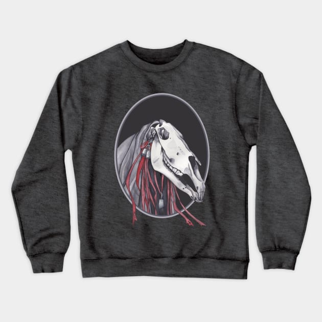 Mari Lwyd - Dark Crewneck Sweatshirt by SaltDream